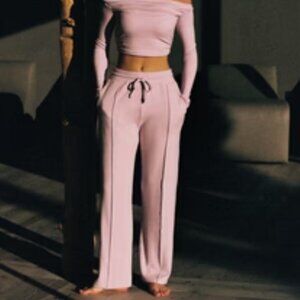 High-waist Lounge Wide-leg Pant